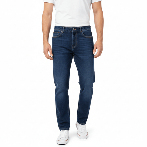 Wide leg jeans en color navy para hombre