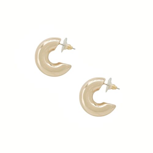 Aretes color dorado con diseño en media luna para mujer