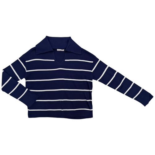 Blusa color azul con mangas largas para mujer