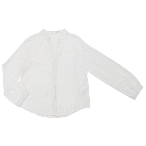 Blusa en color blanco con mangas largas para mujer