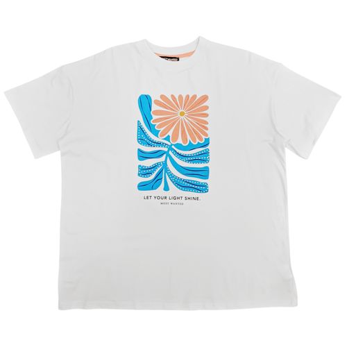 Camiseta blanca con estampado para mujer