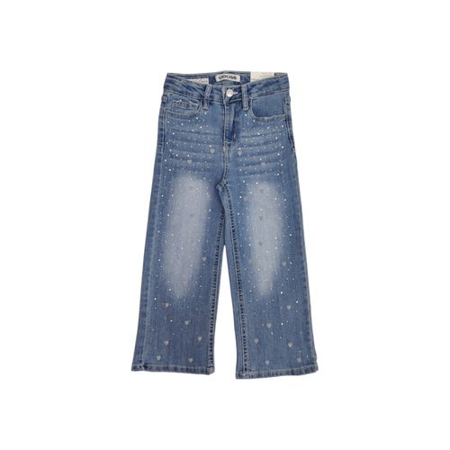 Wide leg jeans en color azul lavado para niña