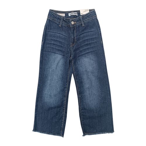 Wide leg jeans en color azul lavado para niña