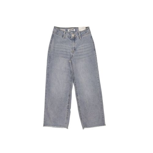 Wide leg jeans en color azul lavado para niña