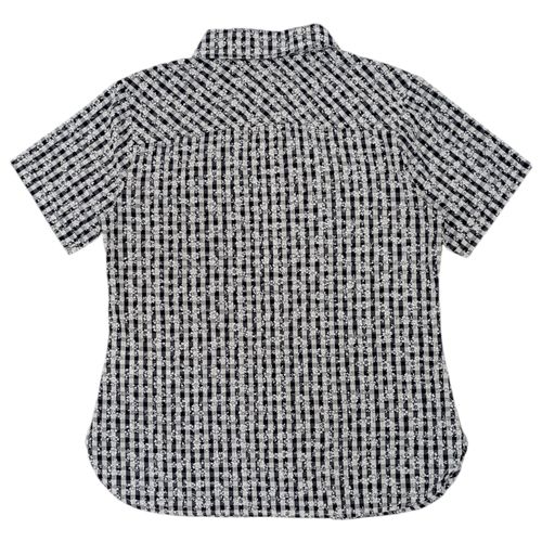 Blusa bicolor casual cuadriculada con mangas cortas para mujer