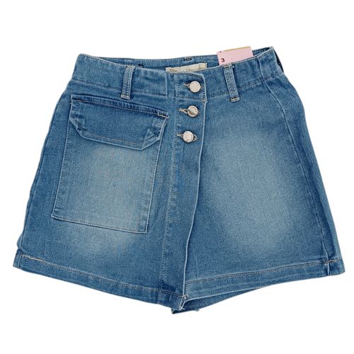 Falda short azul lavado para mujer