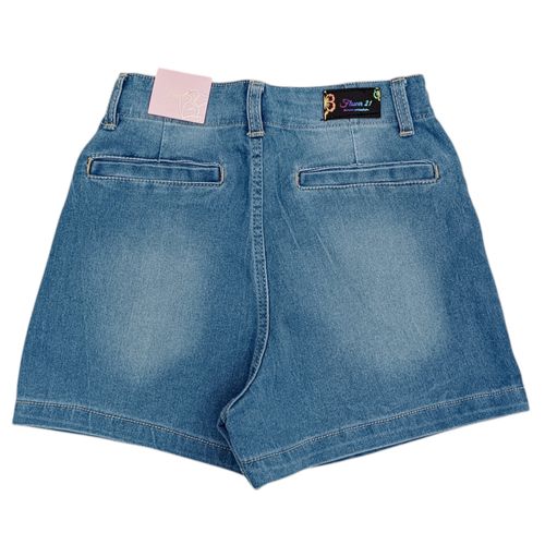 Falda short azul lavado para mujer