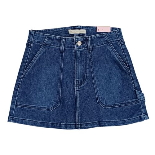 Falda color azul oscuro lavado denim para mujer