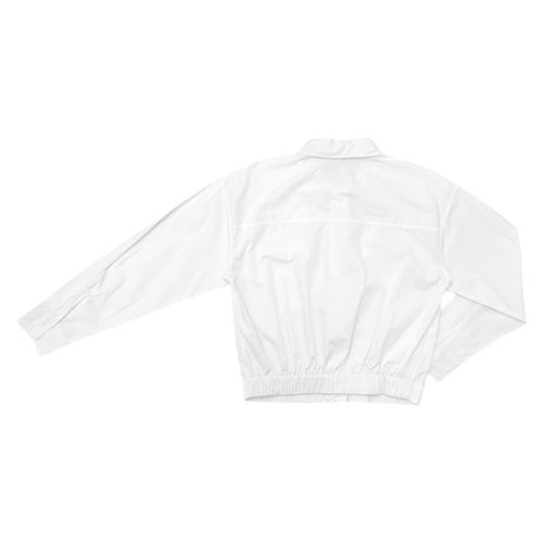 Blusa cropped color blanco casual de mangas largas para mujer