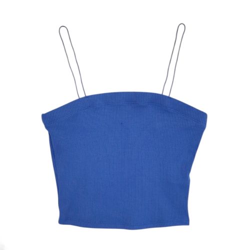 Crop top color azul de tirantes para mujer