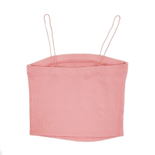 Crop top color rosa de tirantes para mujer