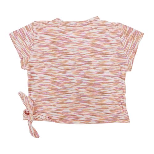 Blusa en color rosa con estampado y cuello V para niña