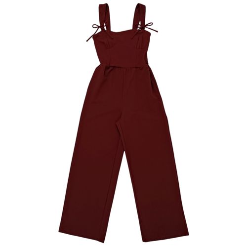 Jumpsuit en color vino con tirantes para mujer