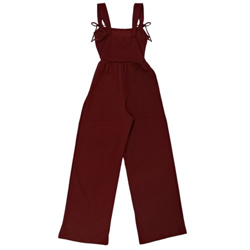 Jumpsuit en color vino con tirantes para mujer