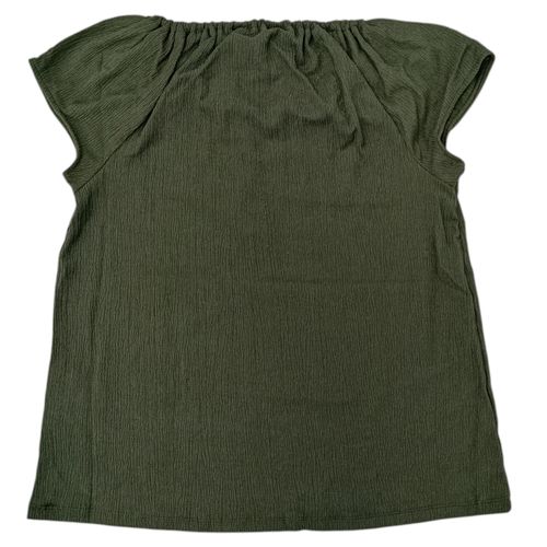 Blusa color verde olivo casual con mangas cortas para mujer