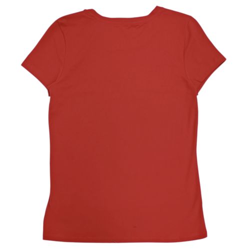 Camiseta color rojo de cuello redondo para mujer