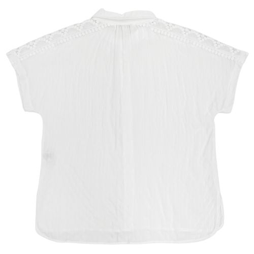 Blusa color blanco casual con detalle y cierre de botones para mujer