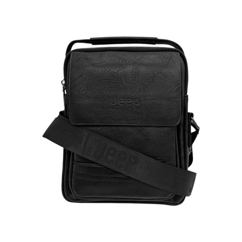 Crossbody casual color negro con textura para hombre