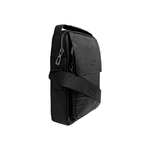 Crossbody casual color negro con textura para hombre