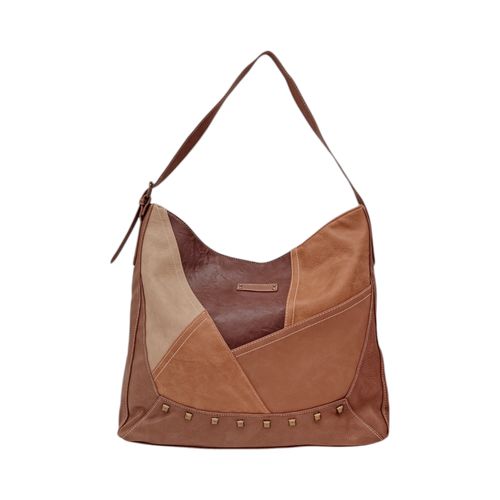 Cartera tote color café casual con textura para mujer