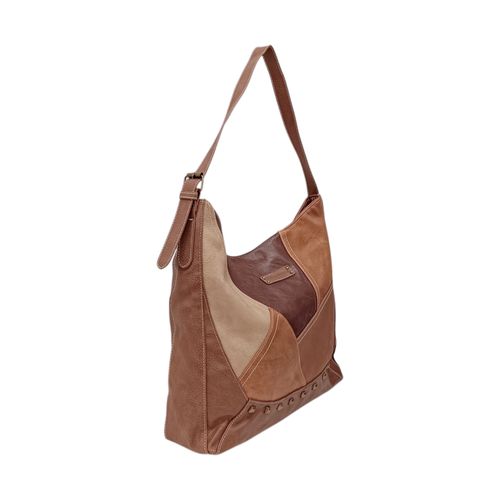 Cartera tote color café casual con textura para mujer