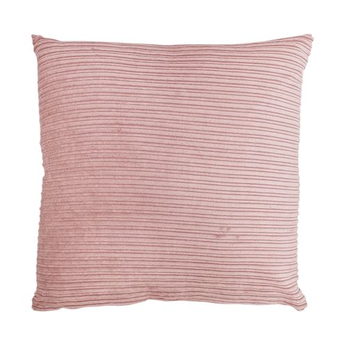 Cojín color rosa con textura acanalado