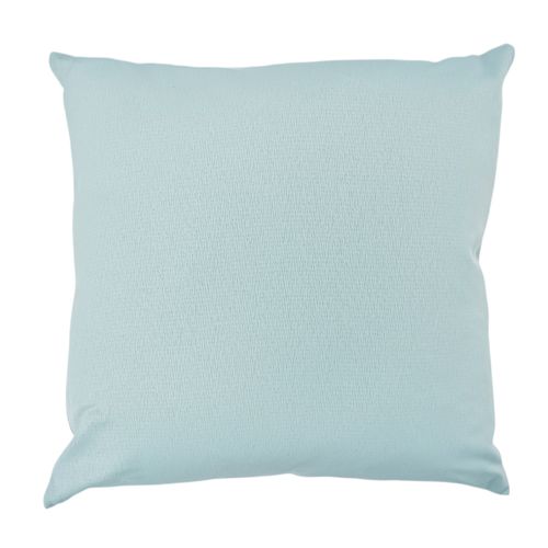 Cojín decorativo color celeste en diseño cuadrado