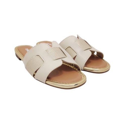 Sandalias color blanco con detalle texturizado