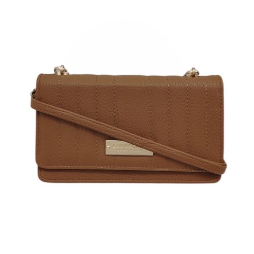 Crossbody color café con estilo casual para mujer