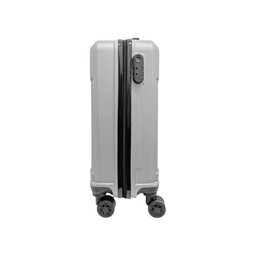 Maleta pequeña color plateada con textura 20"