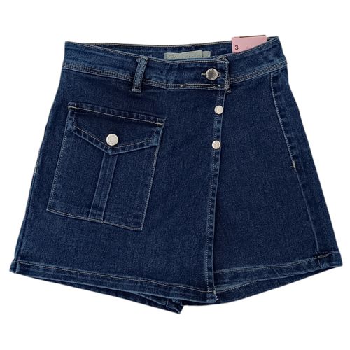 Falda short color azul oscuro denim para mujer