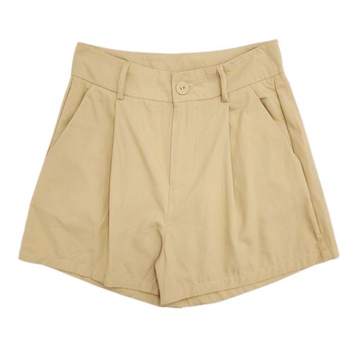 Short casual en color beige con pinzas para mujer