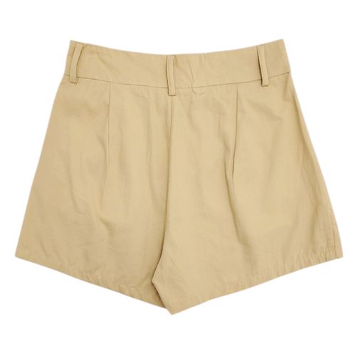 Short casual en color beige con pinzas para mujer