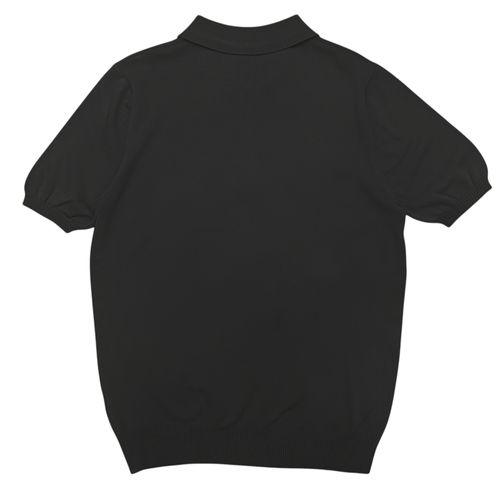 Camisa color negro estilo tipo polo de mangas cortas para hombre