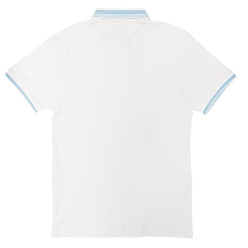 Camisa color blanco estilo tipo polo de mangas cortas para hombre