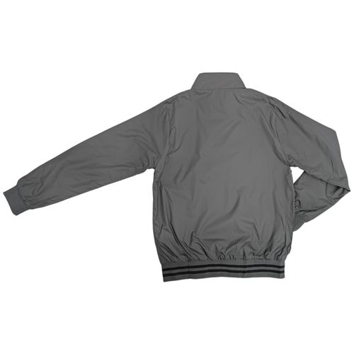 Chaqueta color gris oscuro tipo bomber con cierre de cremallera para hombre