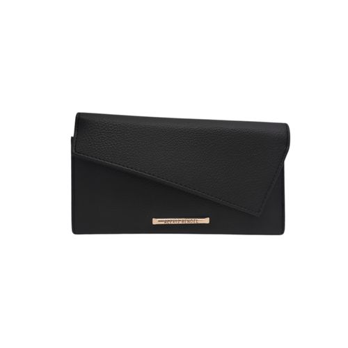 Billetera bifold negra casual para mujer