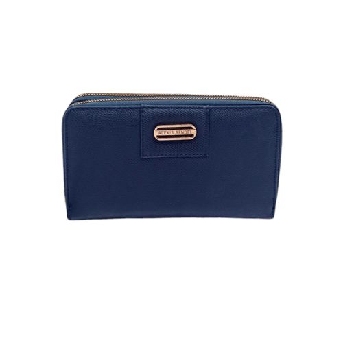Billetera zip around en color navy casual para mujer