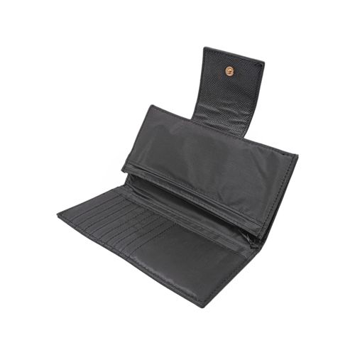 Billetera bifold negra casual para mujer