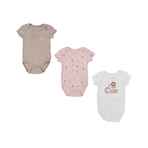 Set de 3 piezas de mamelucos estampados para bebé niña
