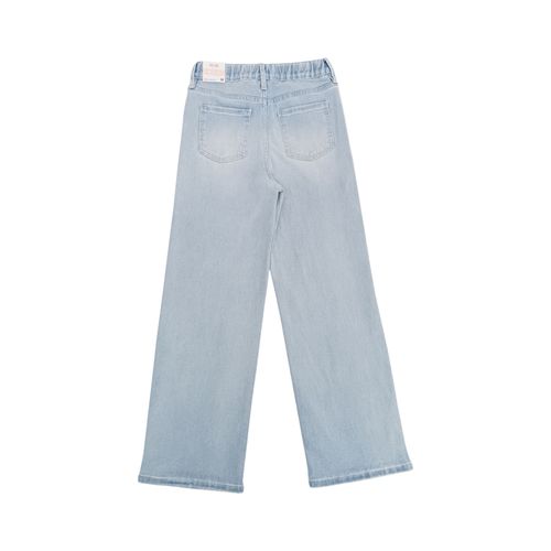 Wide jeans color azul lavado para niña
