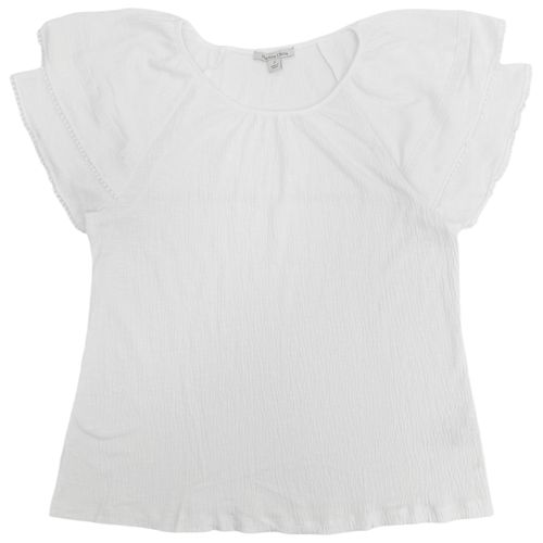 Blusa casual color blanco con detalle para mujer