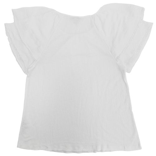 Blusa casual color blanco con detalle para mujer