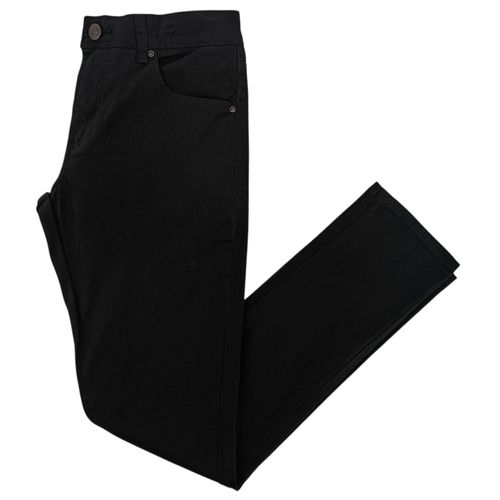 Pantalón slim casual color negro sólido para hombre