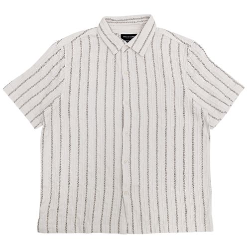 Camisa casual en bicolor rayada de mangas cortas para hombre