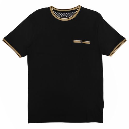 Camiseta con textura en color negro para hombre