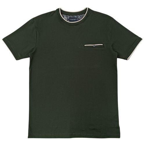 Camiseta casual en color verde para hombre