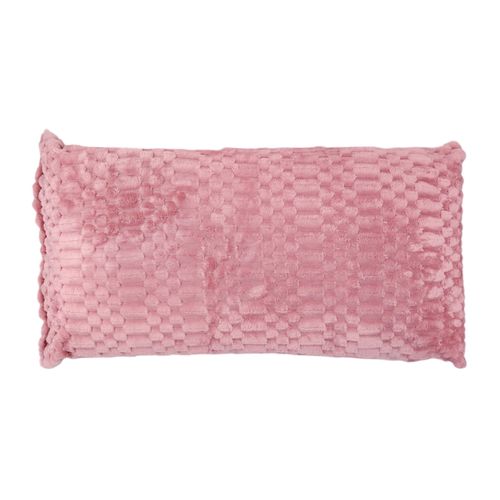Cojín de color rosa rectangular con textura