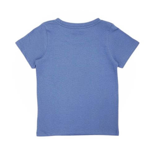 Camiseta color azul de cuello redondo y mangas cortas para niño