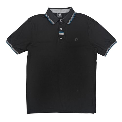 Camisa casual tipo polo en color negro para hombre